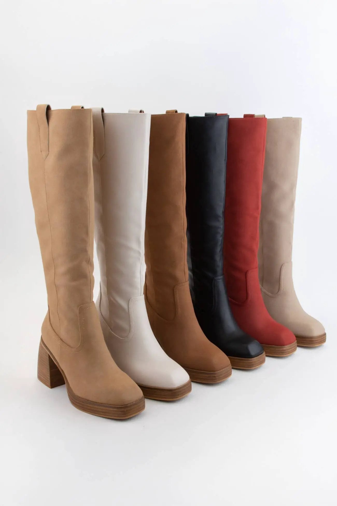 CCOCCI The Retro Rise Slim Fit Tall Platform Boots in Bone - Boots Tall Boots
