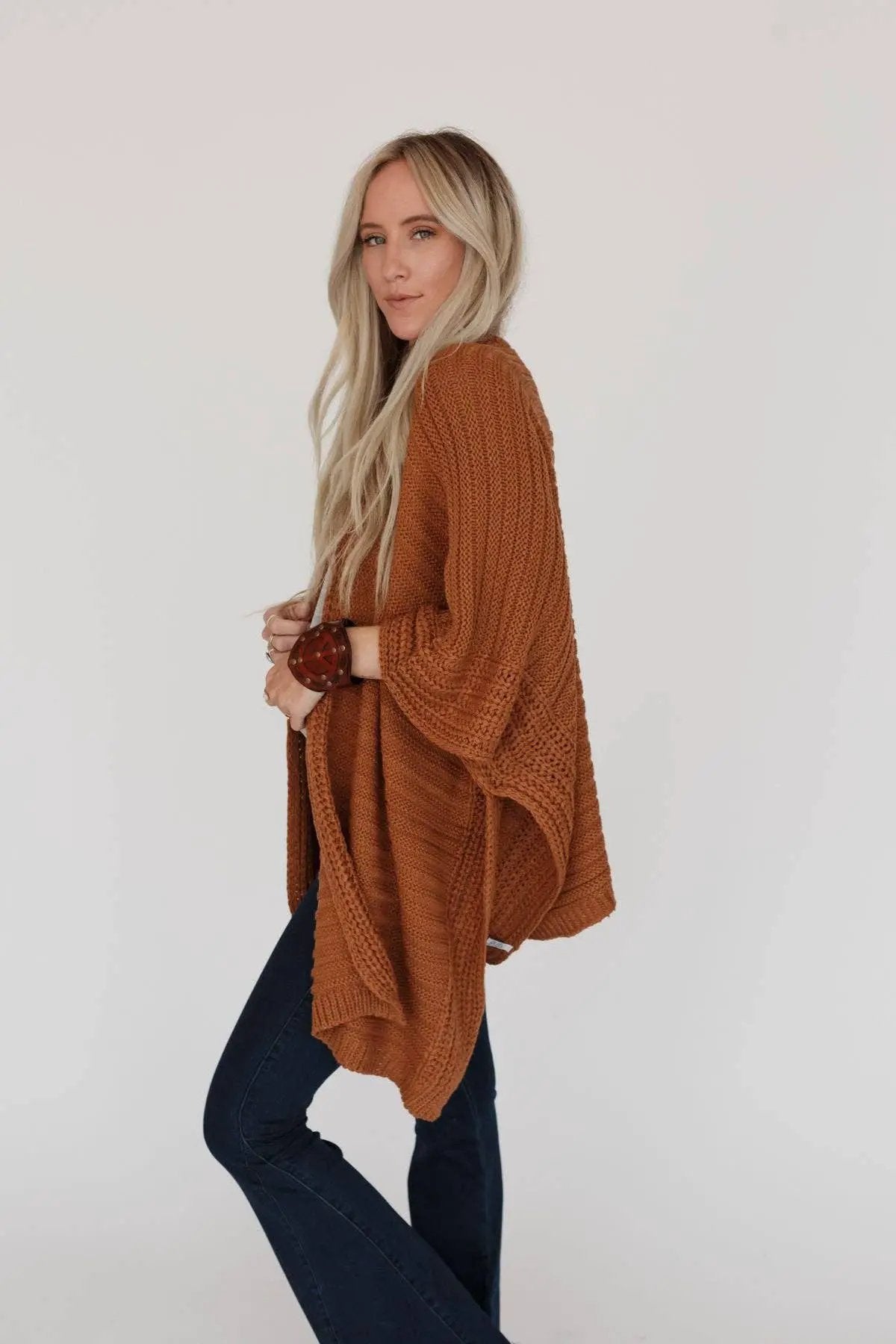 Three Bird Nest Three Bird Nest - So Deserving Ruana Chunky Knit Cardigan Sweater - Cardigans Three Bird Nest - So Deserving Knit Ruana