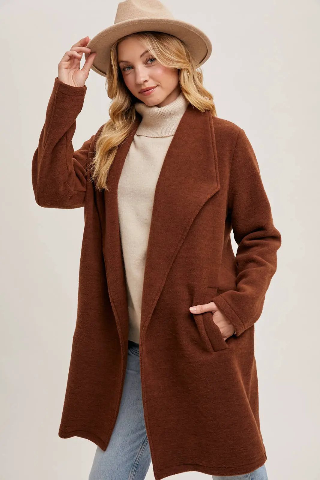 Bluivy Bluivy - OPEN FRONT KNIT COAT JACKET - Wrap Coats