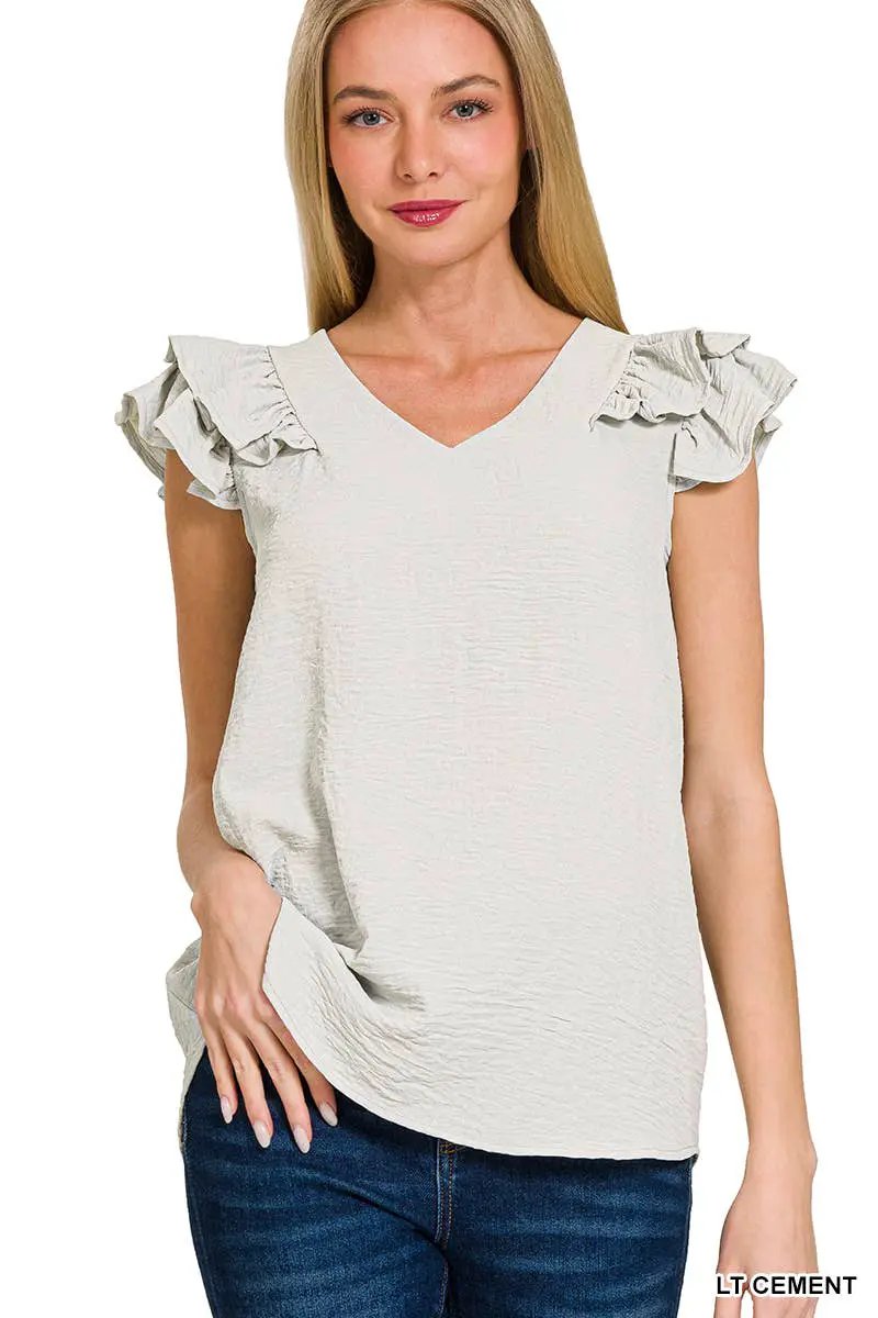 Zenana Zenana Ruffle Sleeve Blouse Collection - Blouses Ruffle Sleeve Blouse