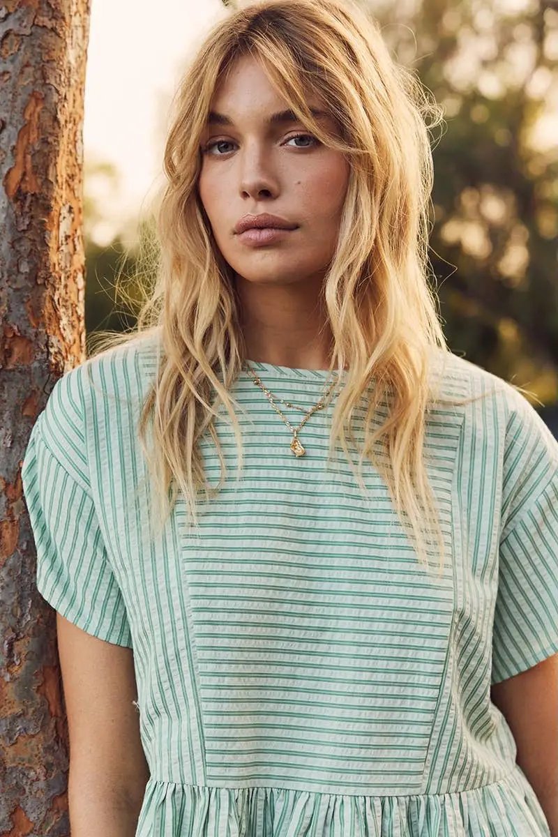 in february The Clover Lane Babydoll Peplum Top - Blouses