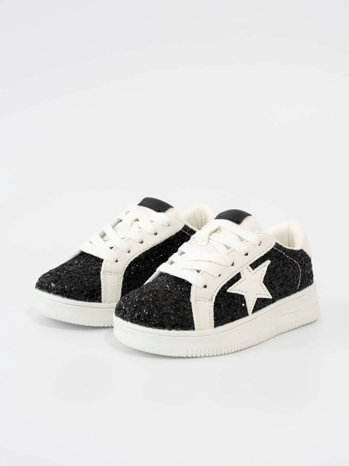 Marie Nicole Clothing Marie Nicole Clothing - Girls' Sparkle Star Sneaker: Black Glitter - Sneakers