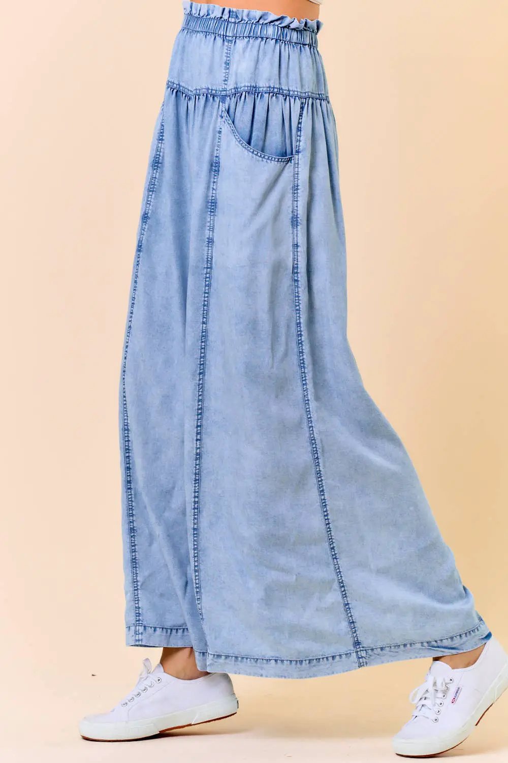 Doe and Rae The Blue Skies TENCEL Wide-Leg Pants - Jeans