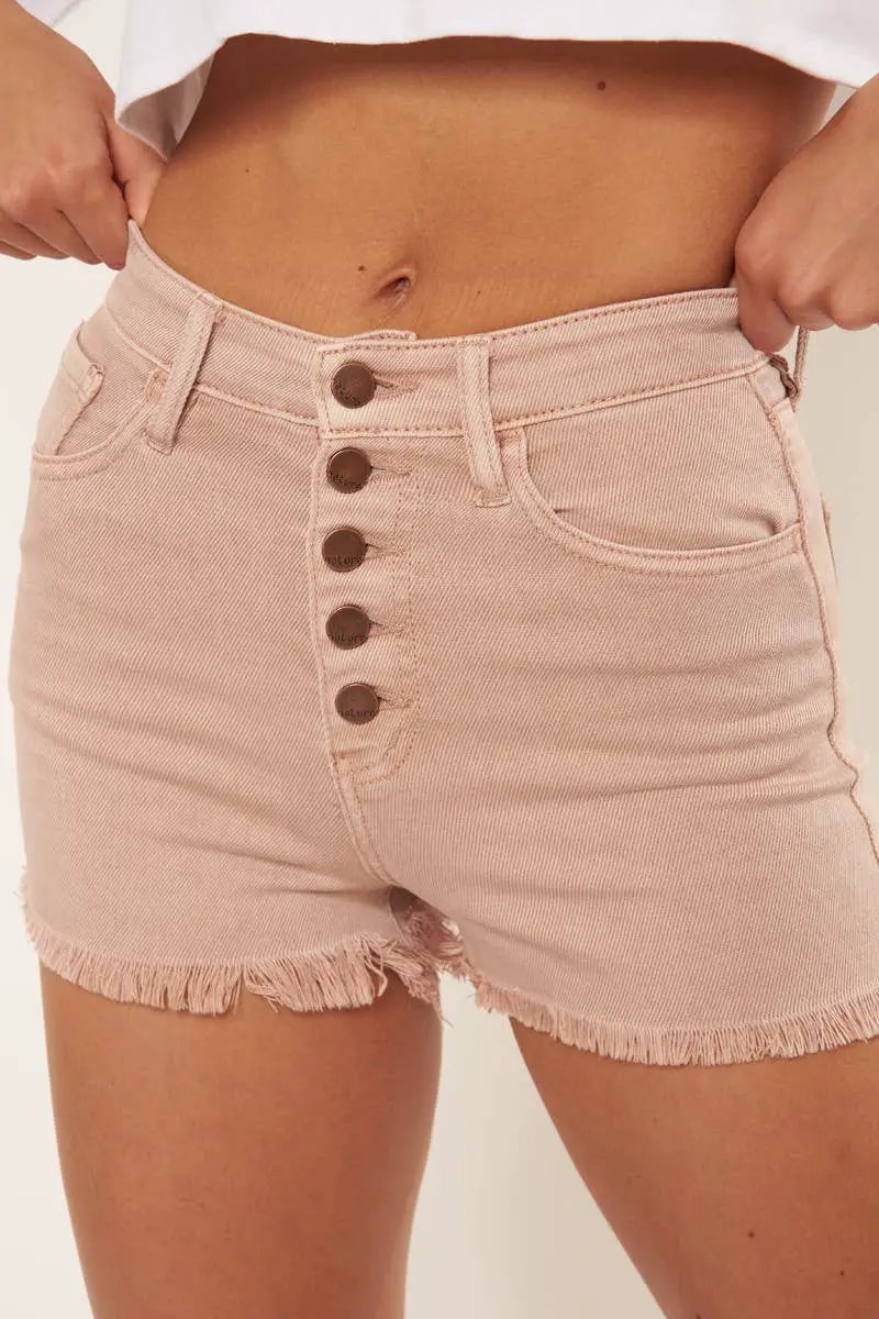 Nature Denim The Blush Rush High Rise Denim Shorts - Shorts shorts