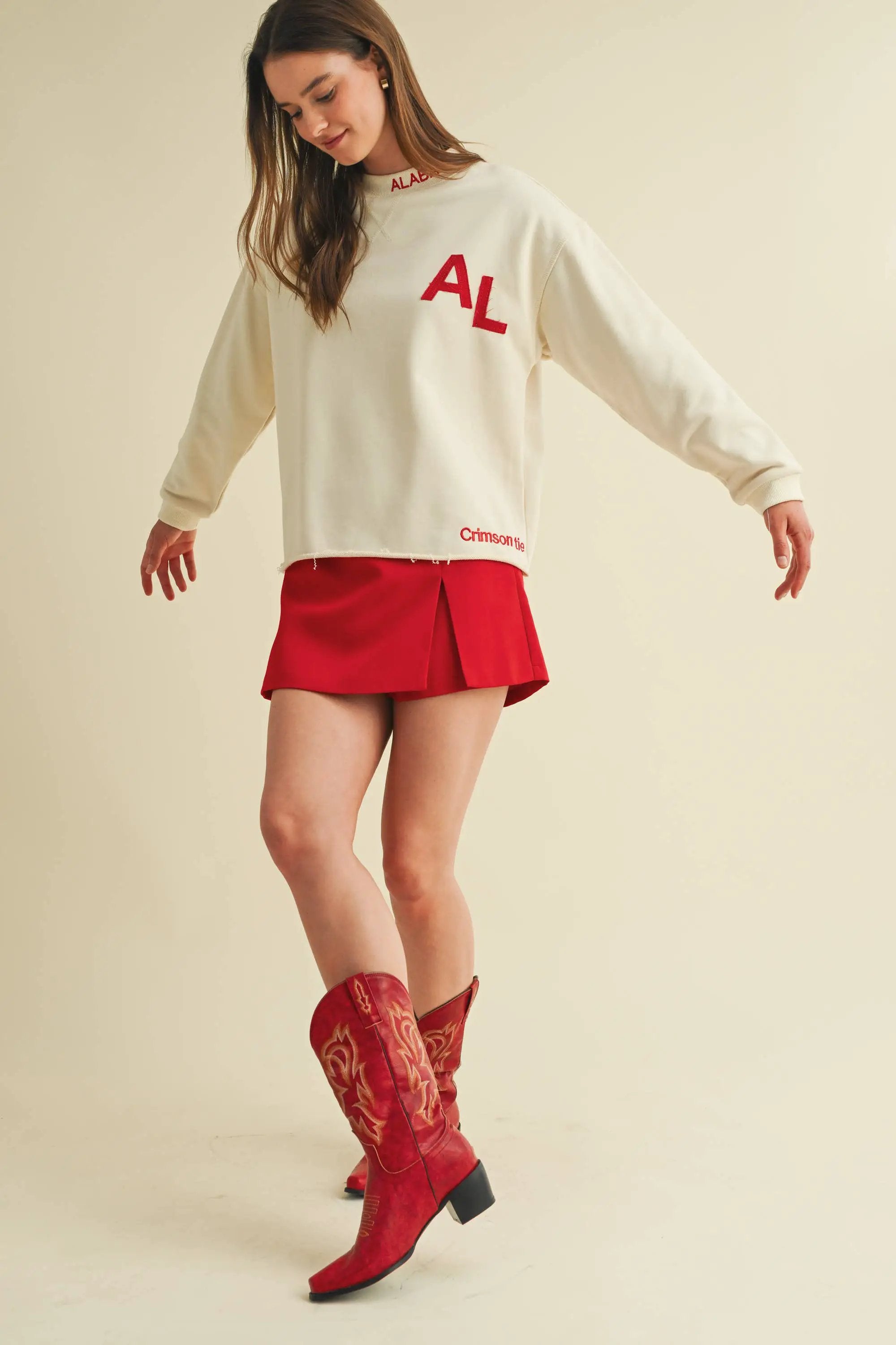 Cloud Ten Cloud Ten - 'AL' Crimson Tide Print Pullover Sweater - Sweatshirts