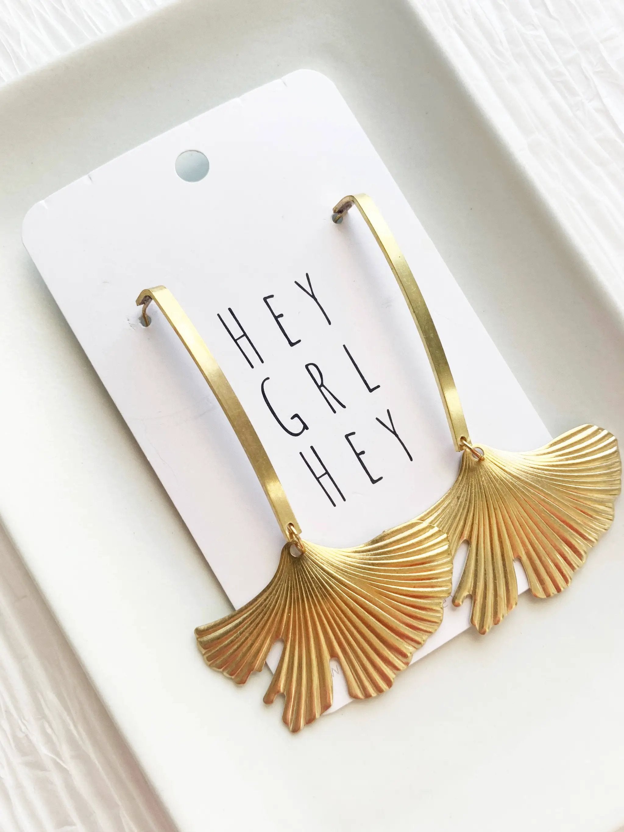 Hey Grl Hey Jewelry The Ginkgo Earring - Earrings
