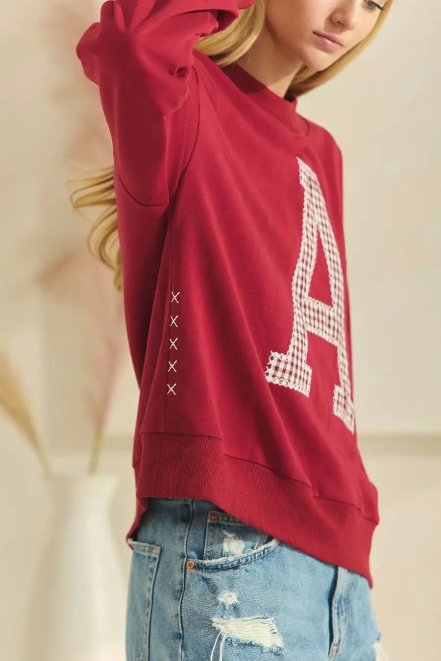 Oddi Oddi - A Patched Gameday Pullover Sweatshirt - Sweatshirts Game Day Sweatshirt