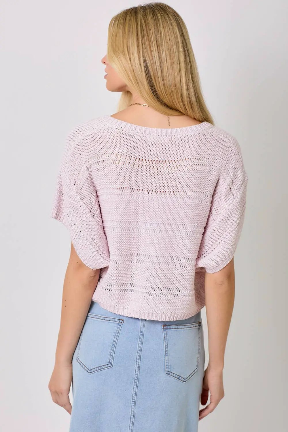 Mystree Mystree - Pistachio Melange Relaxed Sweater - Sweaters