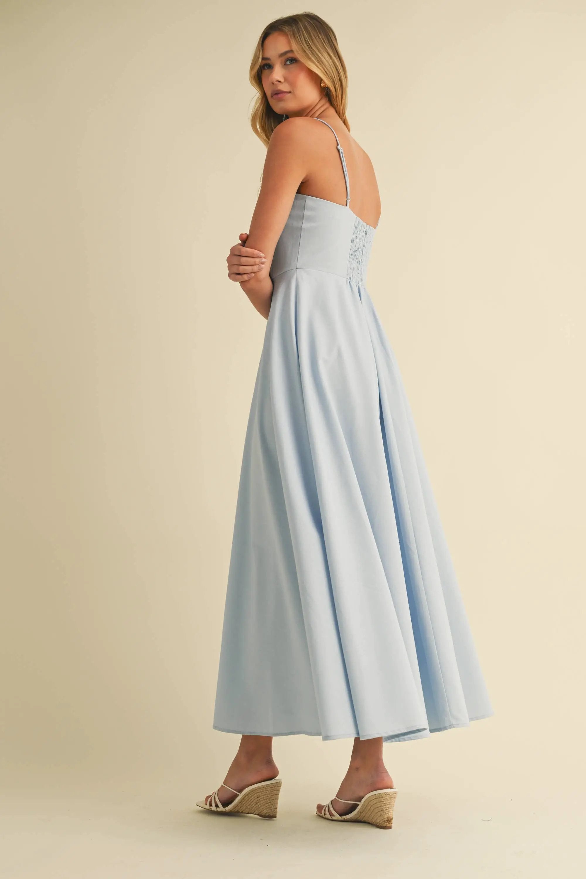 Klesis Blue Skies Linen Maxi Dress - Dresses