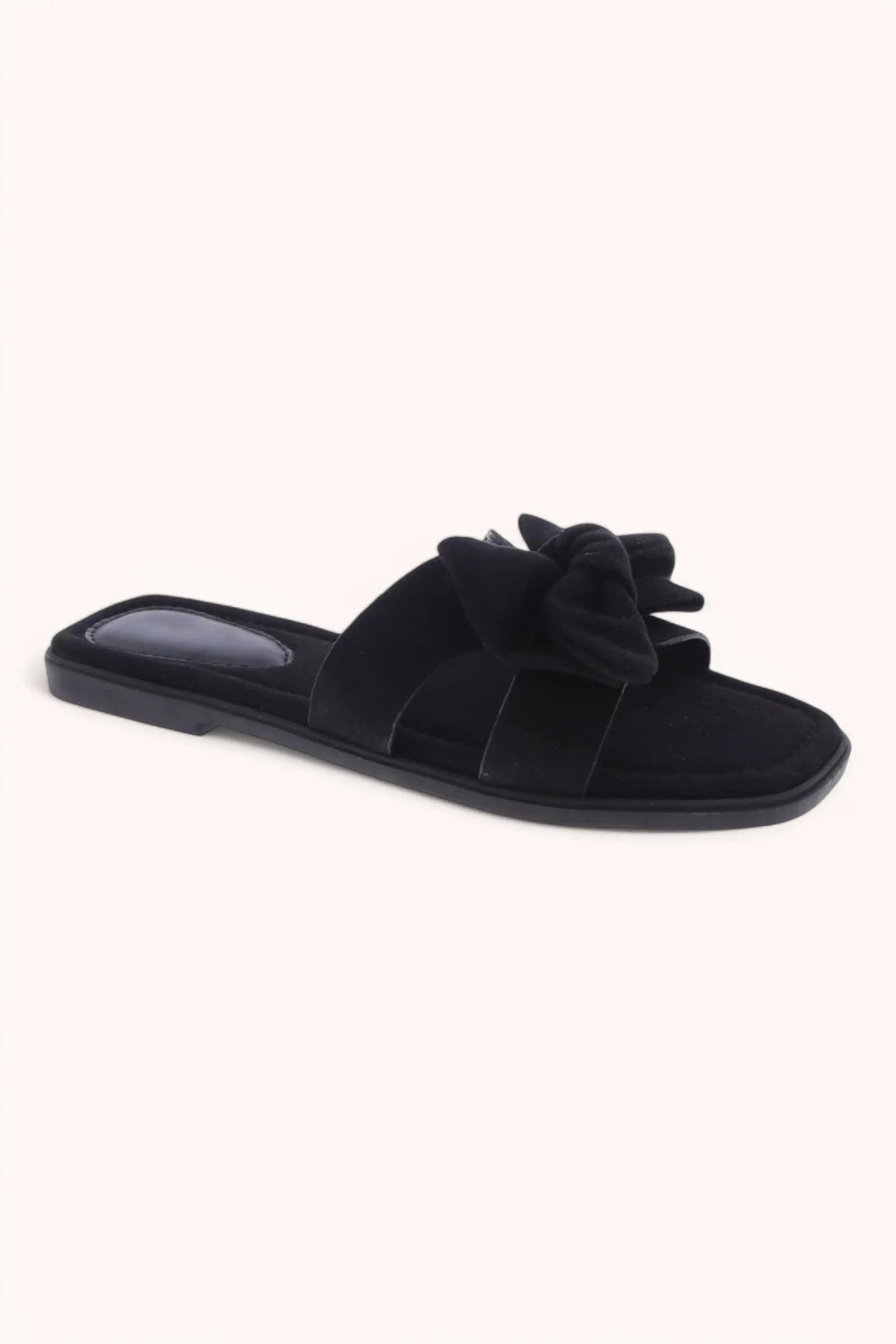 CCOCCI CCOCCI Denim Bow Sandal – Trendy Cut-Out Ribbon Slide - Slippers ribbon sandal