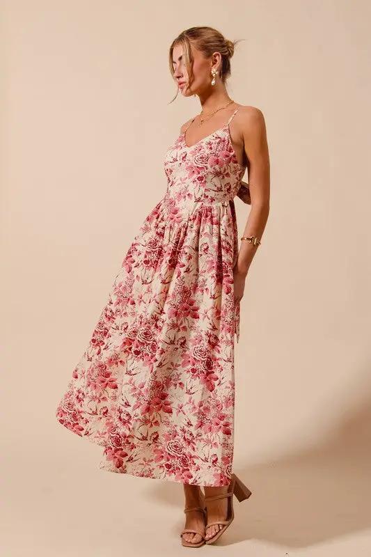 So Me Floral Whispers Bow-Back Maxi Dress by So Me - Dresses Floral Dress with back bow