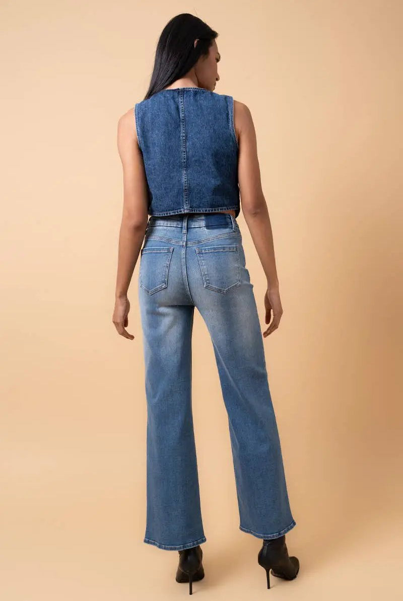 Insane Gene USA The High Rise Relaxed Super Wide Leg: Medium Wash - Jeans