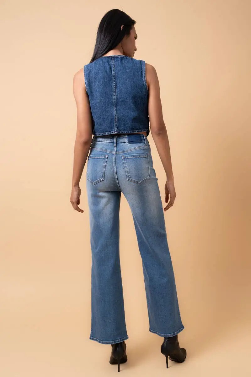 Insane Gene USA The High Rise Relaxed Super Wide Leg: Medium Wash - Jeans