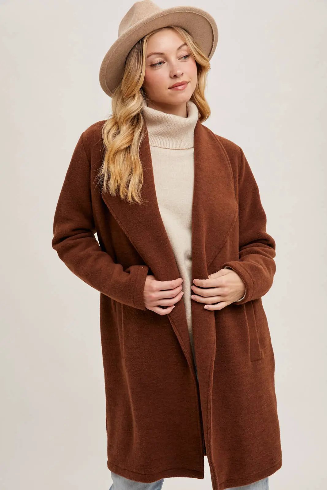Bluivy Bluivy - OPEN FRONT KNIT COAT JACKET - Wrap Coats