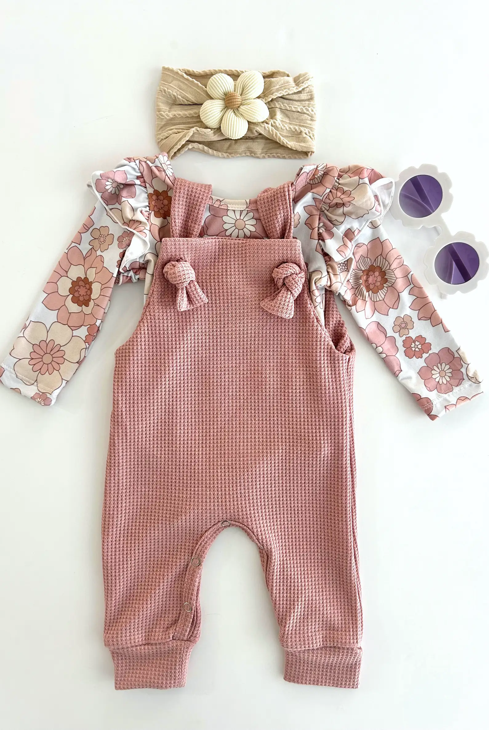 Celebrate Your Tribe Blush Knotted Pant Overalls - Baby One-Pieces