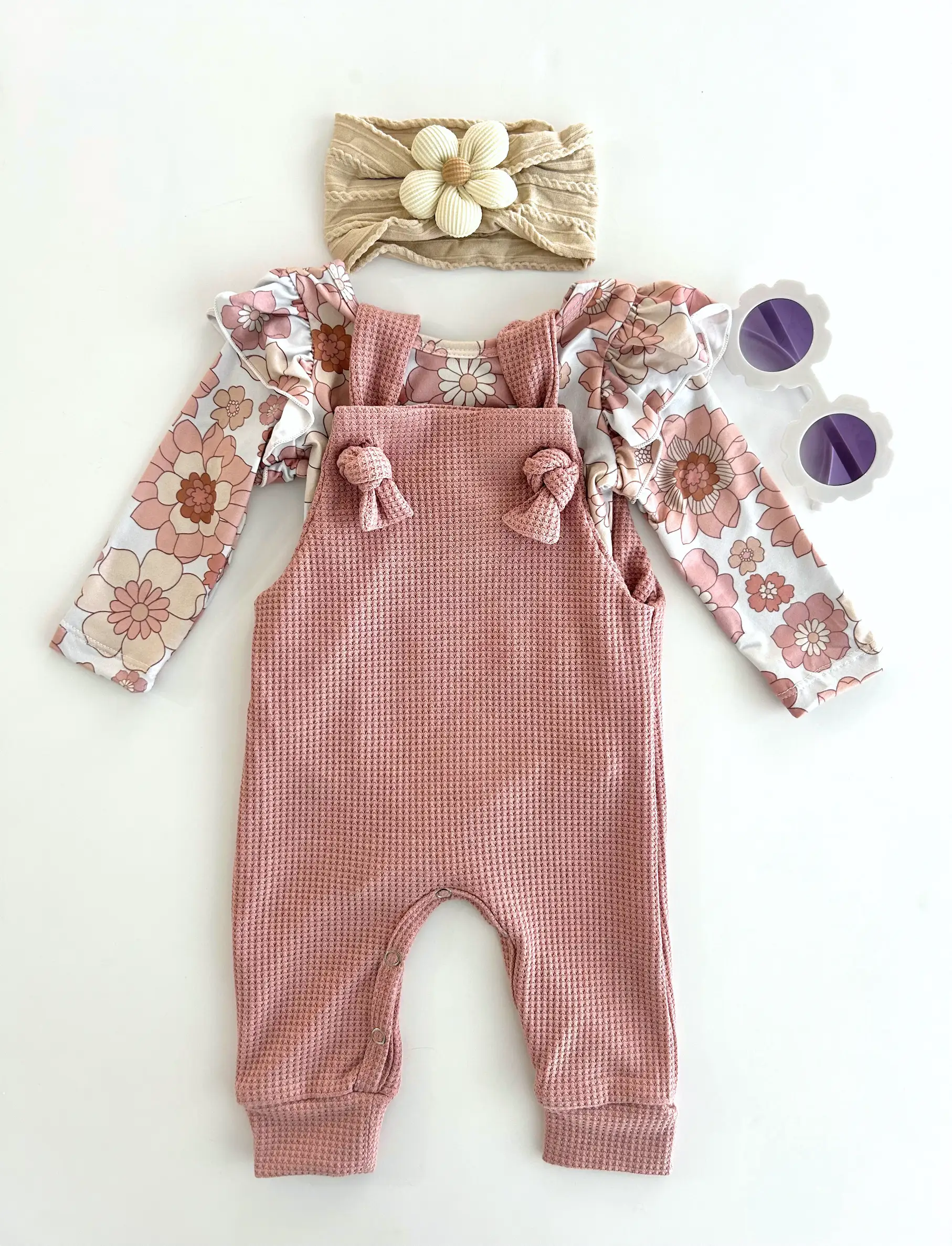 Celebrate Your Tribe Blush Knotted Pant Overalls - Baby One-Pieces