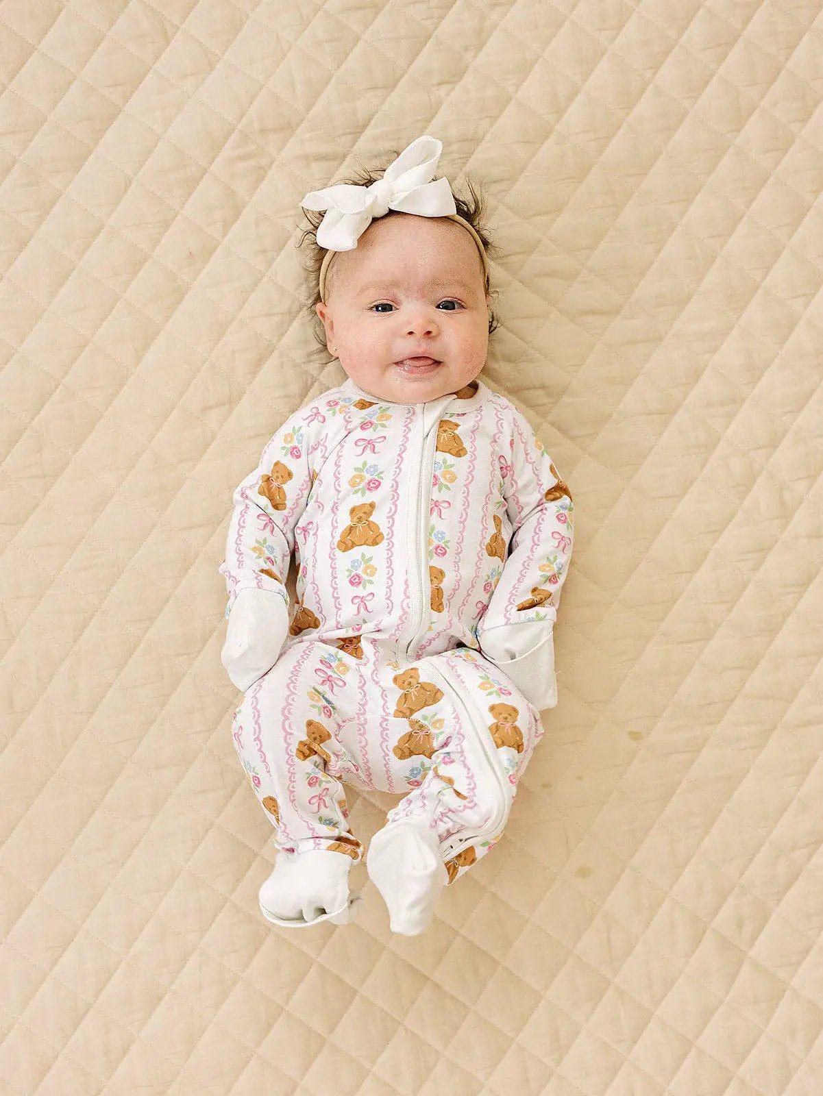Lucky Panda Kids Bamboo Zip Romper | Honey Bear - Baby & Children's One-Pieces