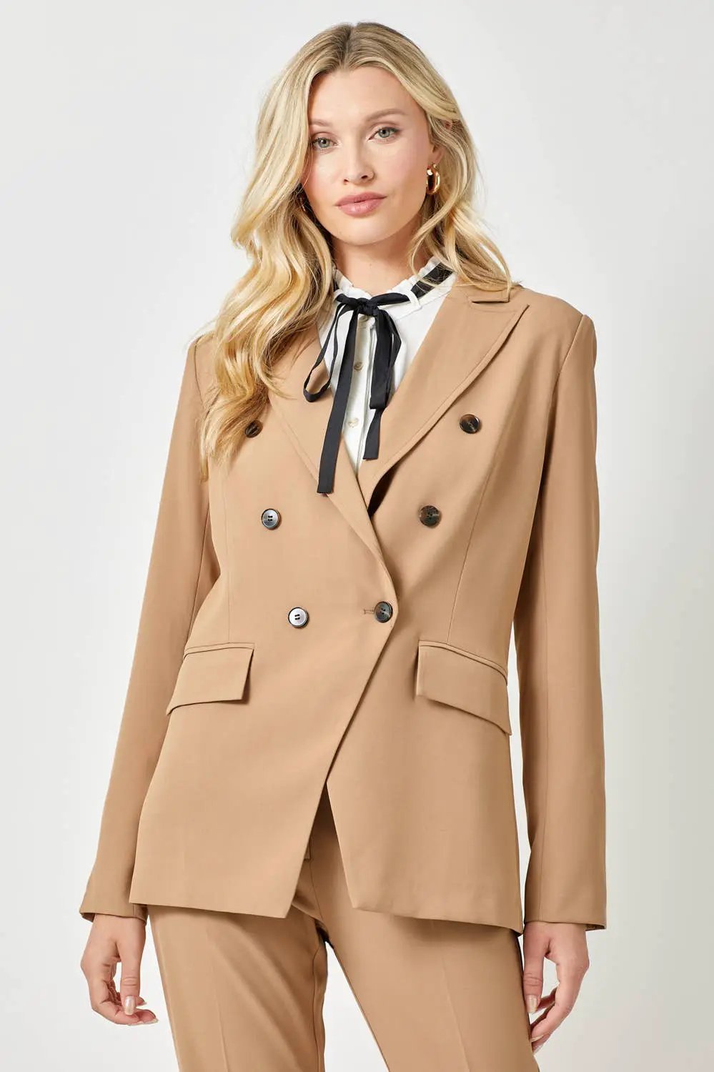 Mystree Mystree - Modern Muse Double-Breasted Blazer - Coats & Jackets