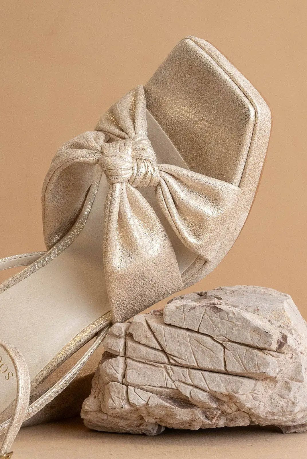 Oasis Society The Zoey Light Gold Knotted Band Platform Heel - Heels
