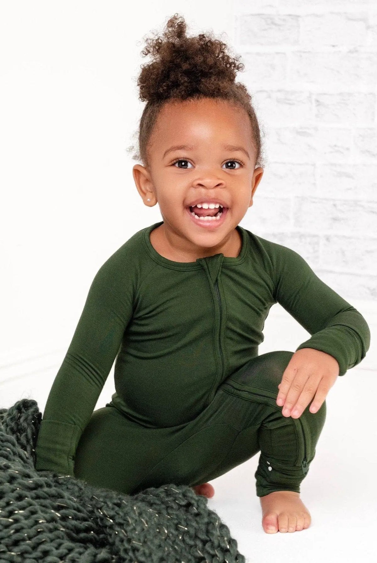Jammie Session formerly Big Dreams Little Jammies Emerald Bamboo Romper - Baby One-Pieces