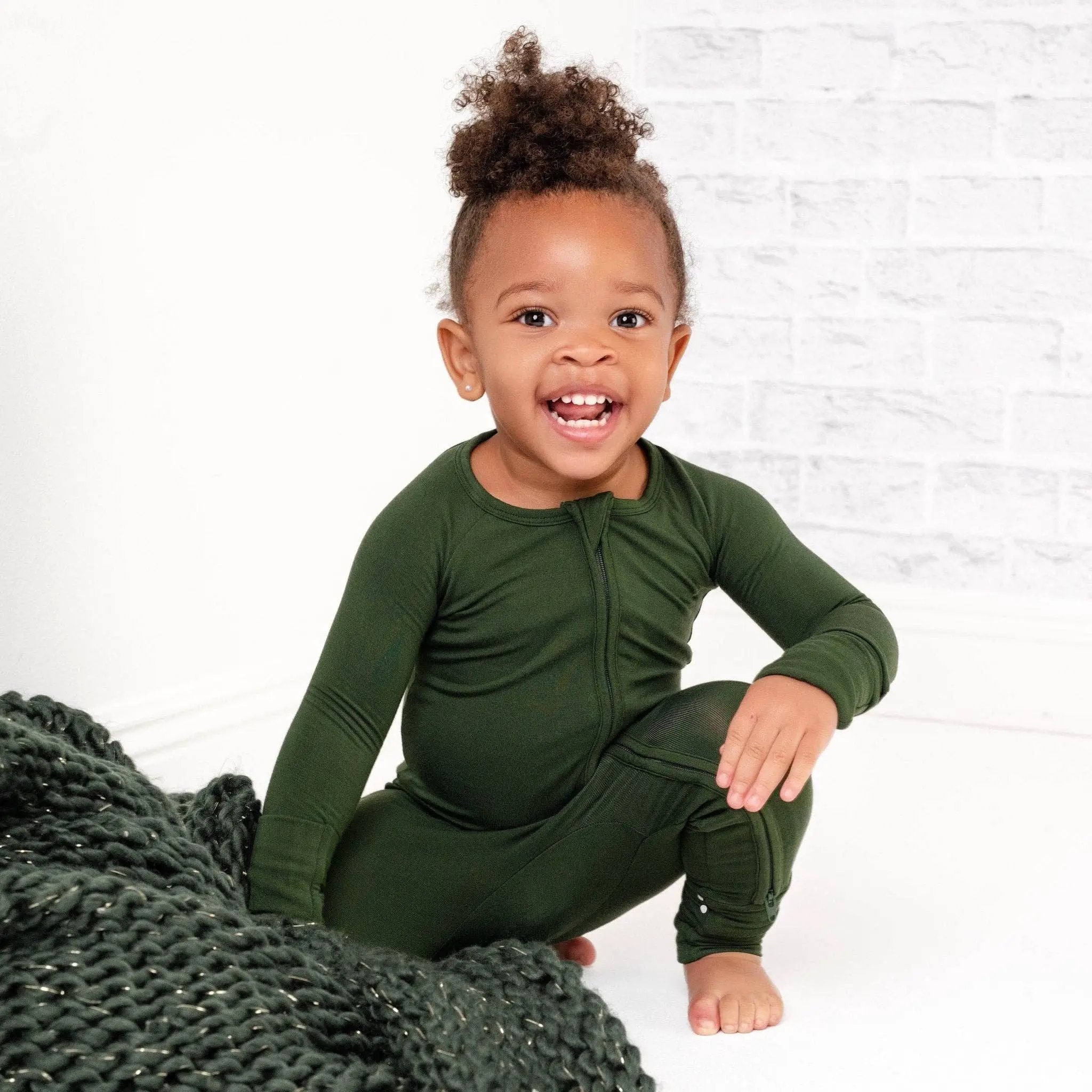 Jammie Session formerly Big Dreams Little Jammies Emerald Bamboo Romper - Baby One-Pieces
