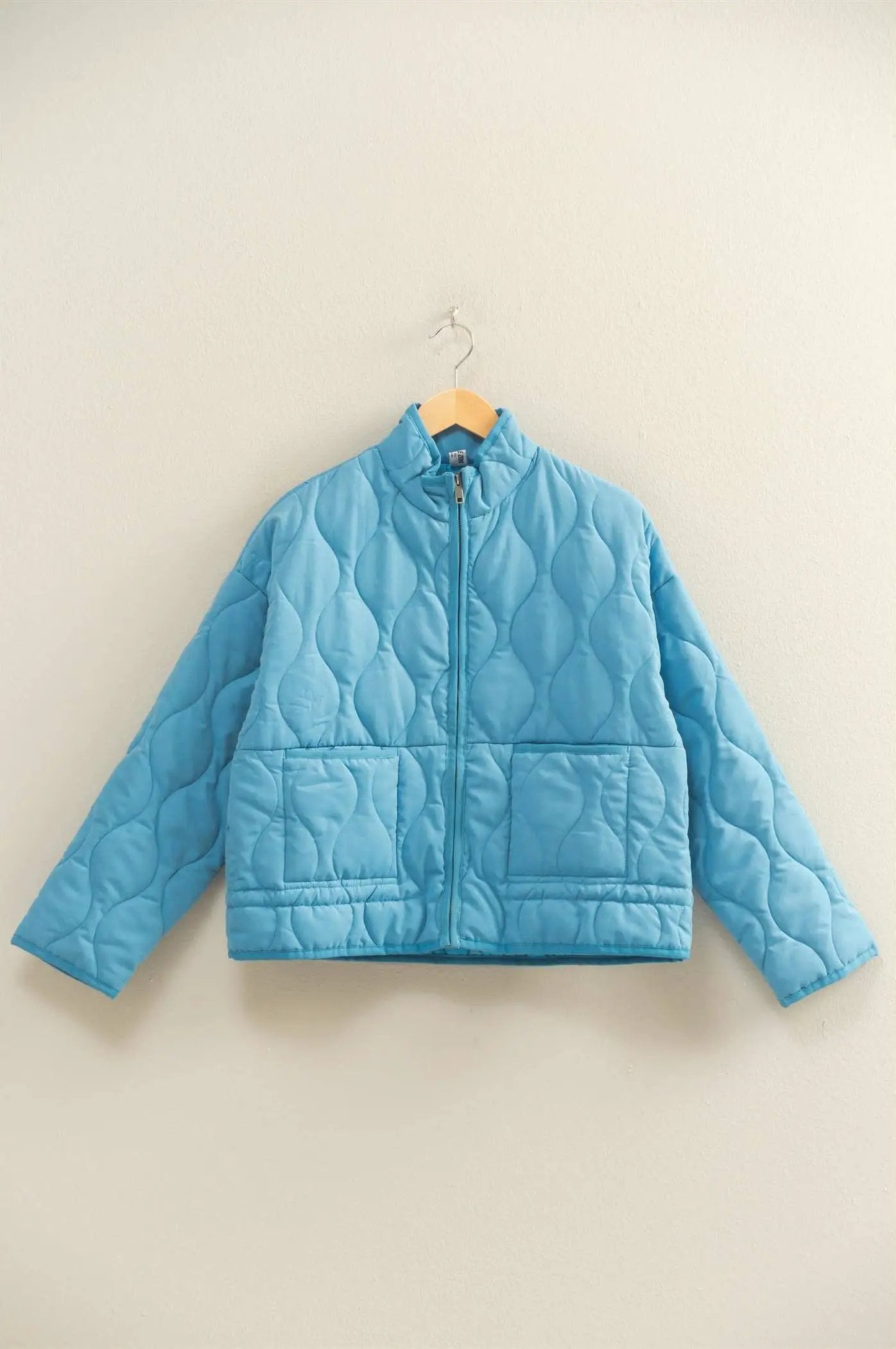 HYFVE HYFVE - Ocean Blue Quilted Jacket With Drawstring Hem - Puffer Jackets
