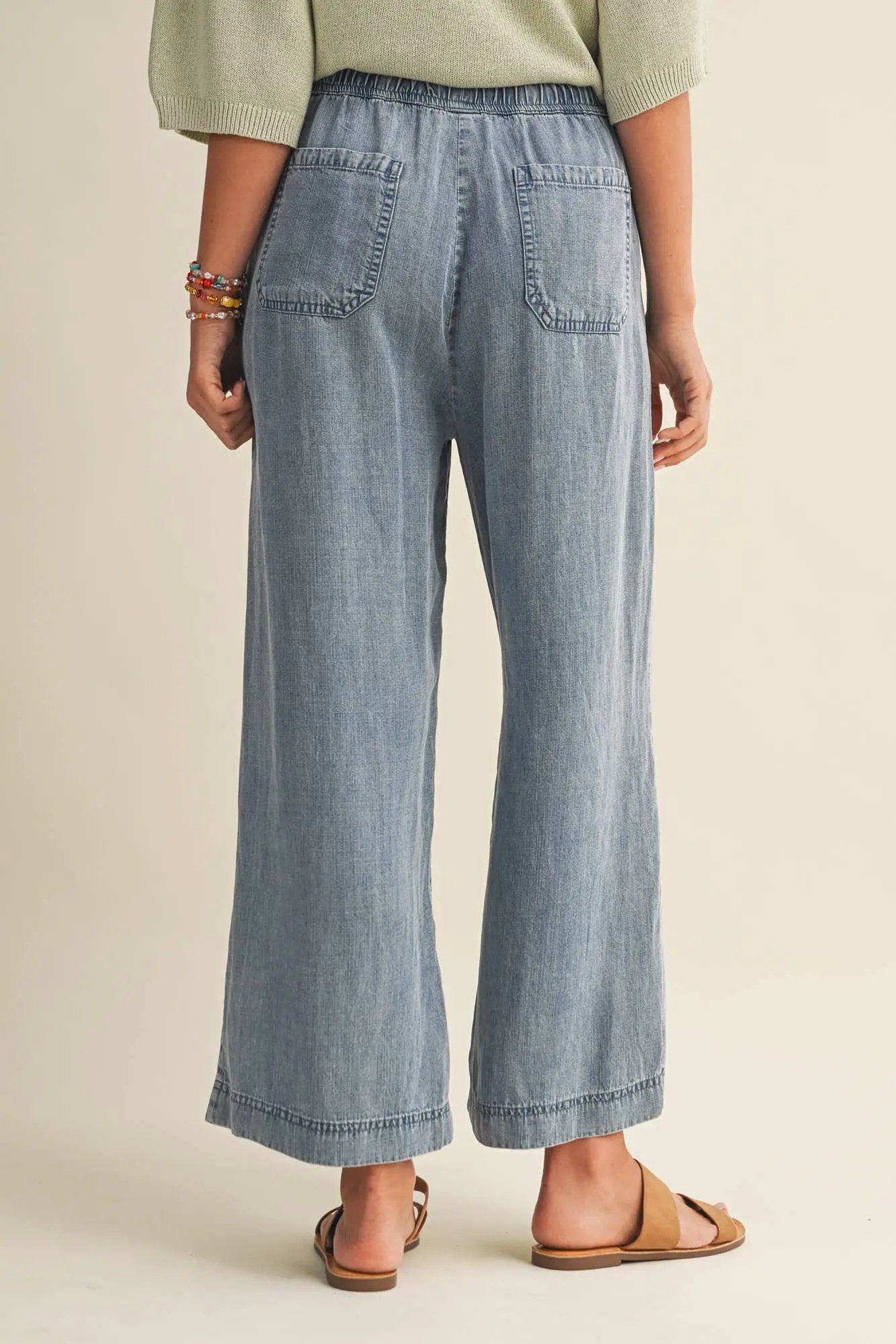 Mustard Seed Tencel Wide Leg Denim Pants - Pants