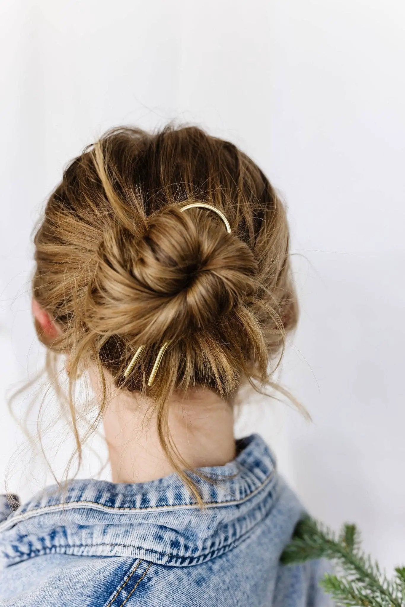 Shop ANDi The Simple Gold Messy Bun Pin - Hair Pins, Claws & Clips Gold U Shape Hairpin