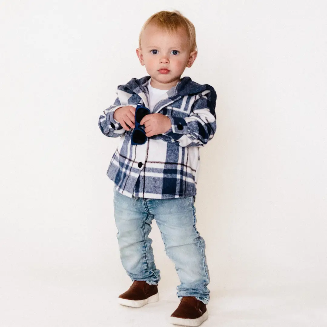 HAHA MAMA Clothing The Blue Jean Baby Flannel: INFANT - Shirts