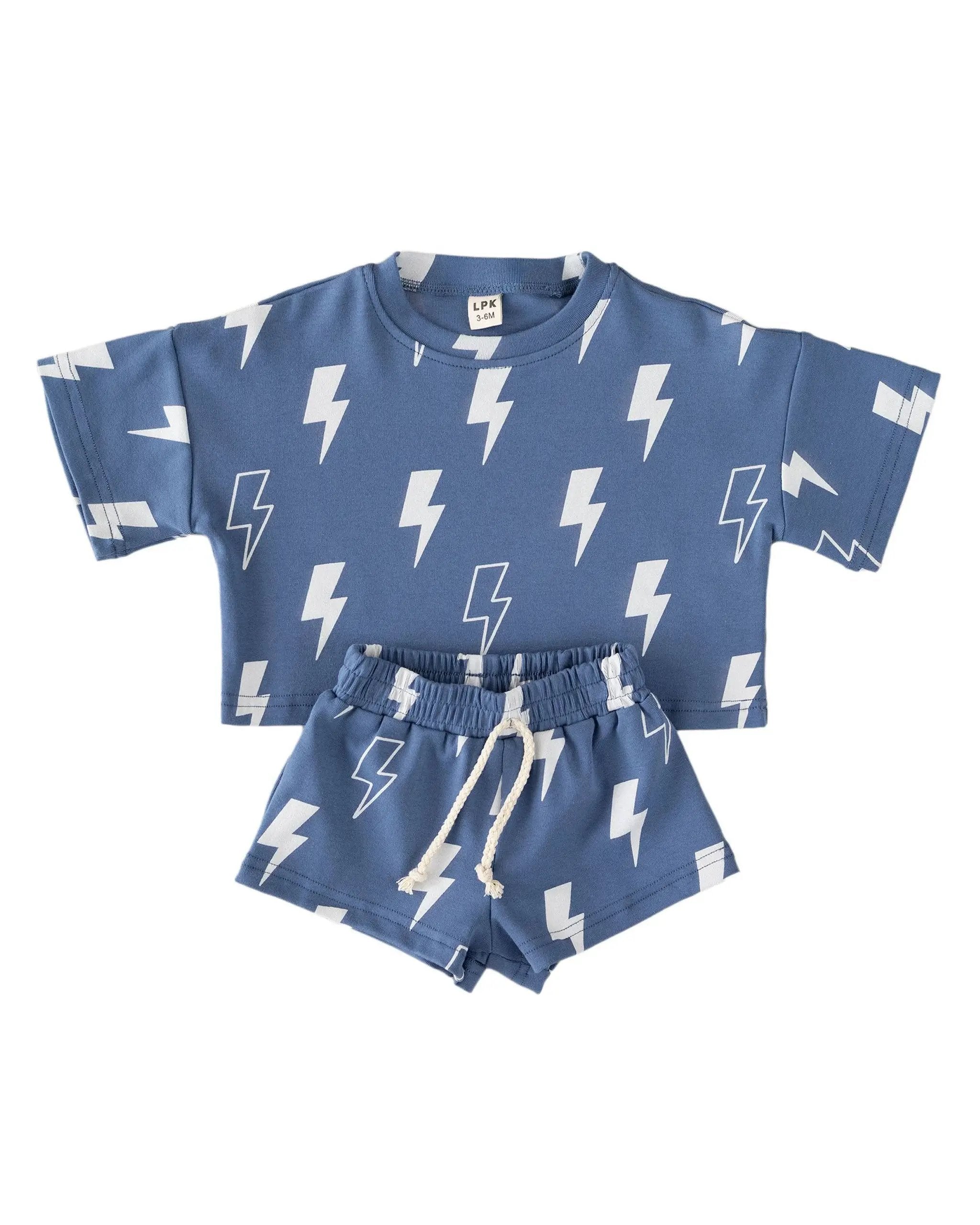 Lucky Panda Kids Blue Bolt Lounge Set - Baby & Children's Outfits