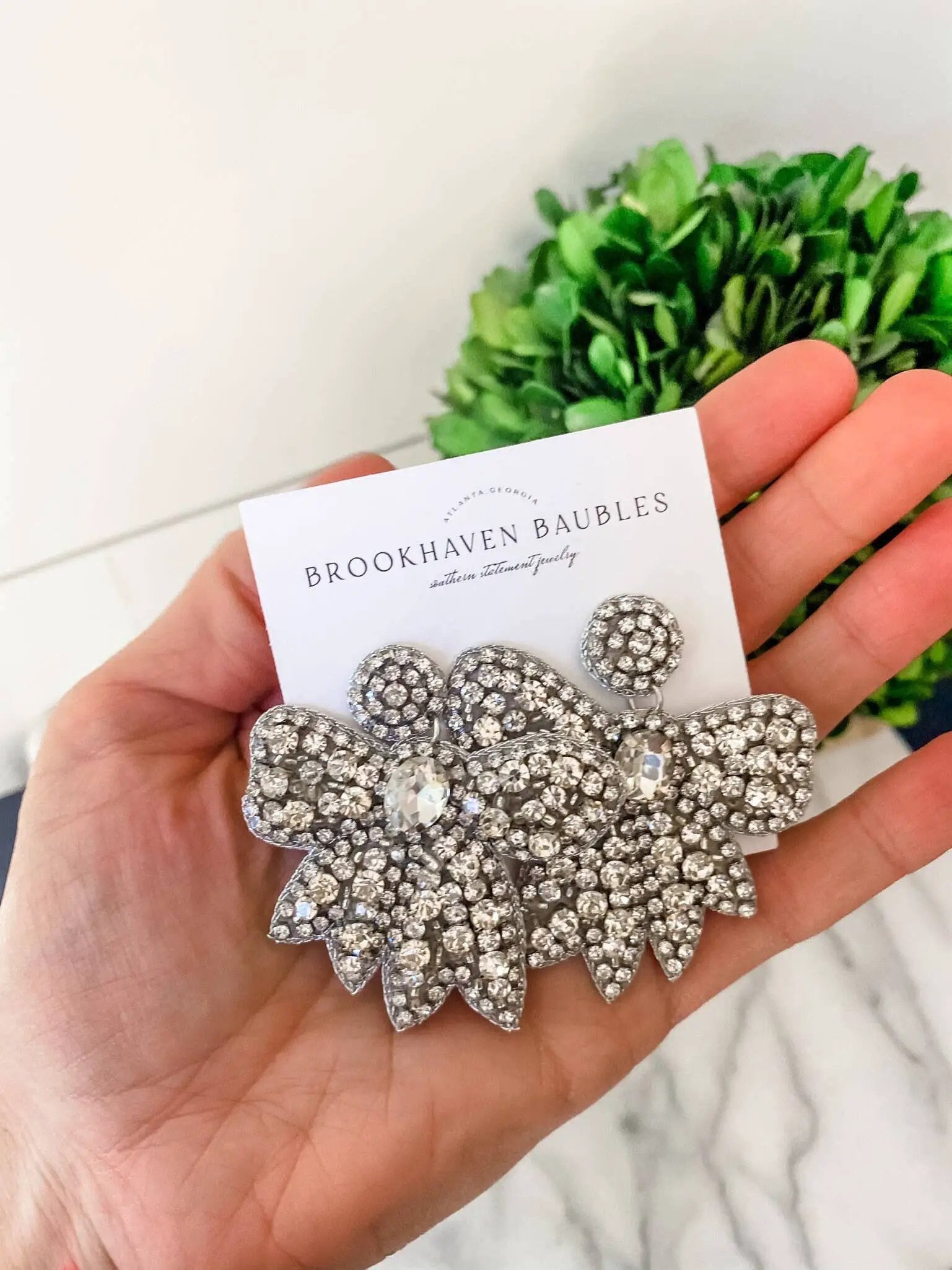 Brookhaven Baubles Crystal Bow Statement Earrings - Southern Jewelry - Earrings crystal bow statement earrings