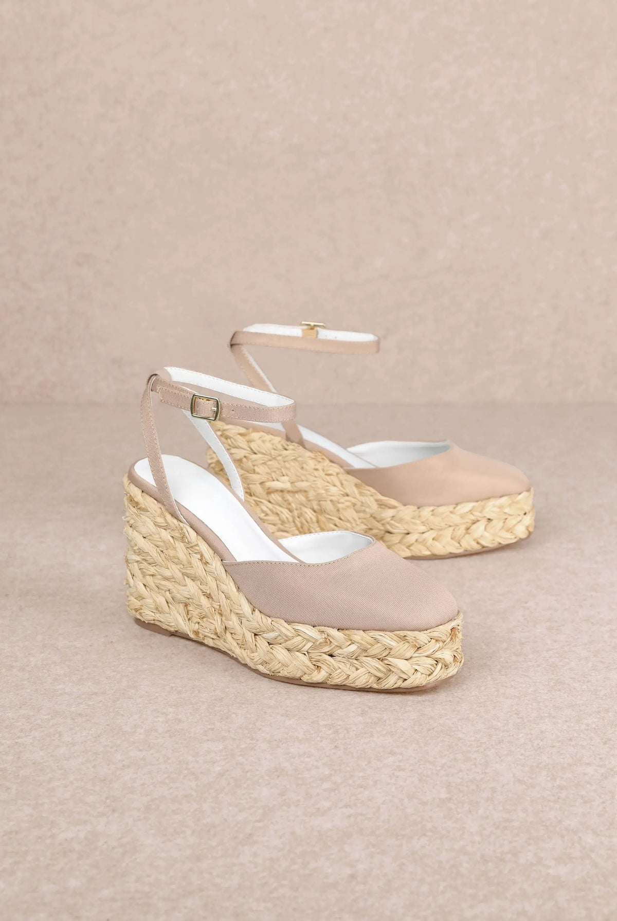 MiiM The AZURA Espadrille Wedge Sandals: Apricot - Sandals
