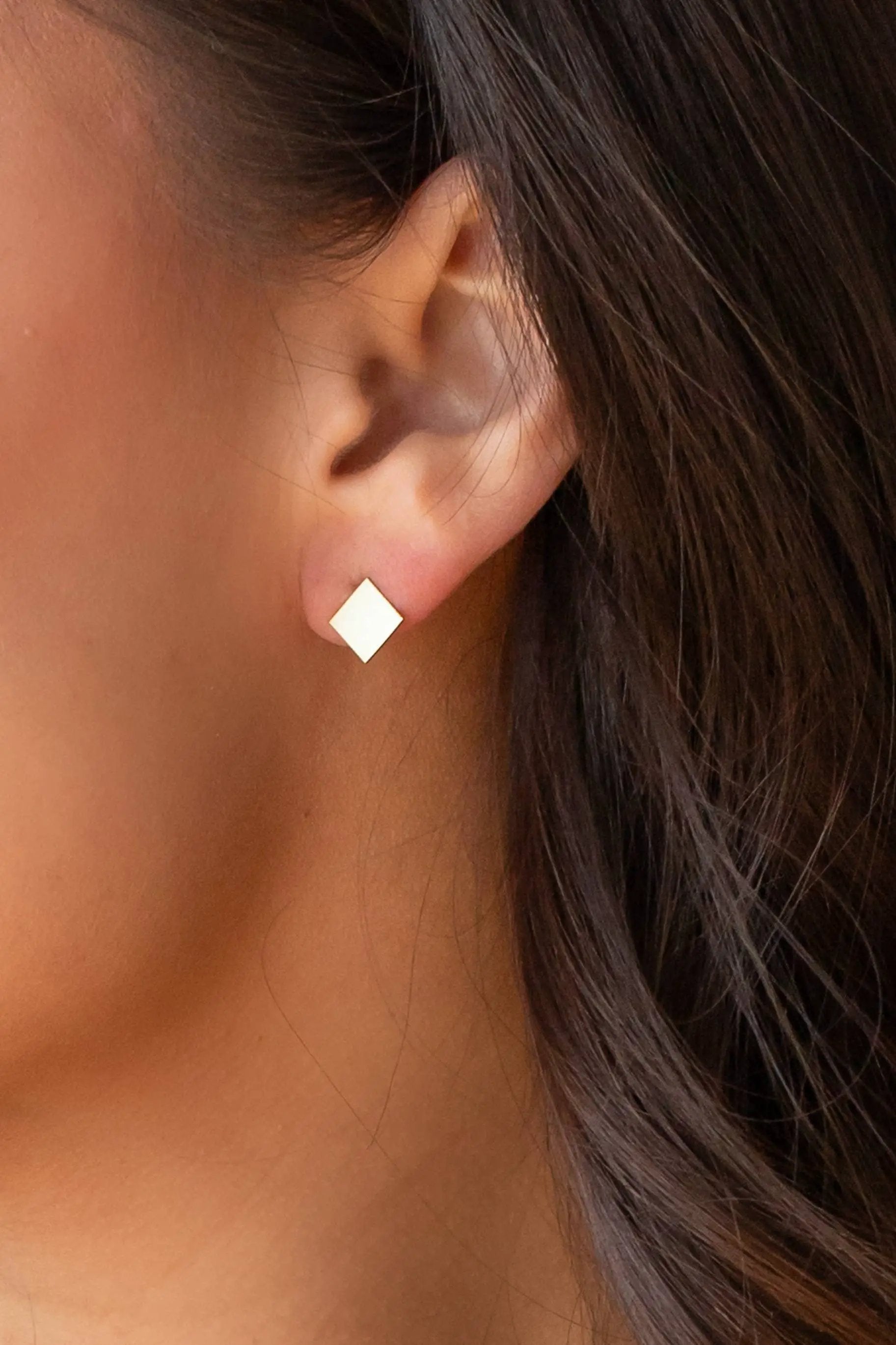 Panache Apparel Co. Gold Square Stud Earrings - Earrings