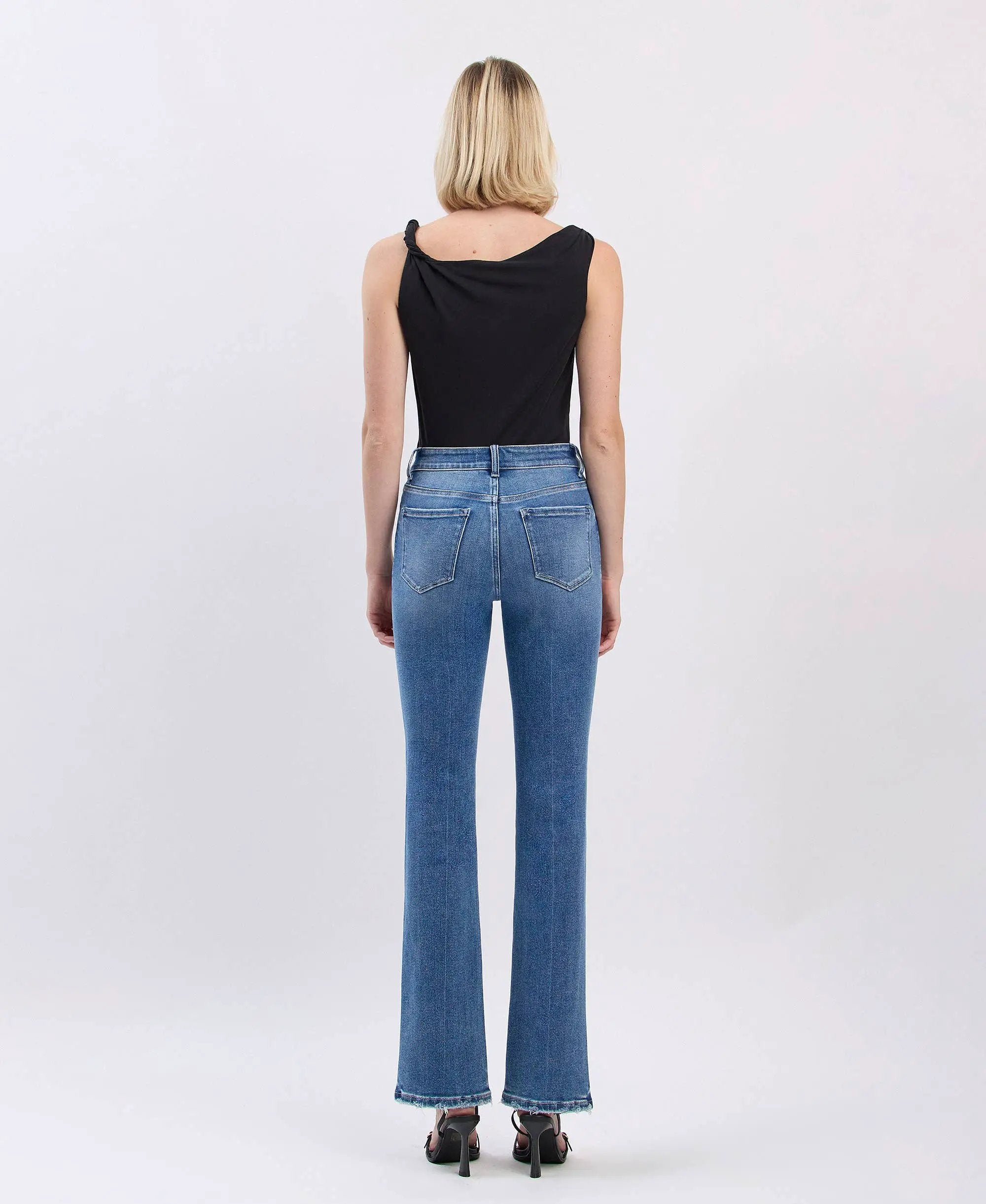 VERVET by FLYING MONKEY Vervet High Rise Full Length Bootcut Denim Jeans - Jeans