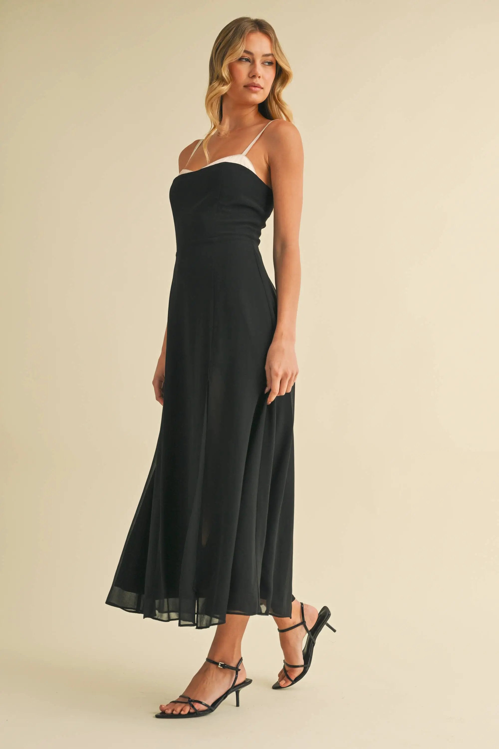 Klesis Midnight Romance Contrast Midi Dress - Dresses