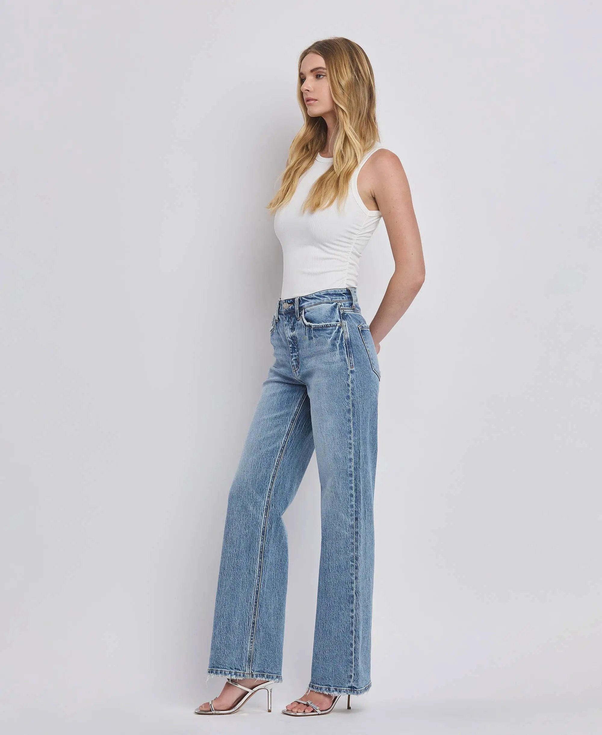 VERVET by FLYING MONKEY VERVET 90'S Super High Rise Wide Leg Jeans - Jeans