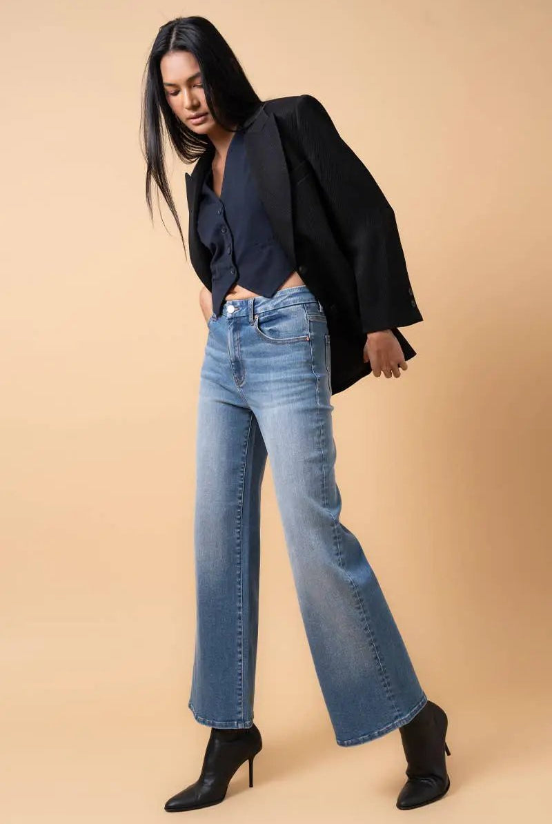 Insane Gene USA The High Rise Relaxed Super Wide Leg: Medium Wash - Jeans