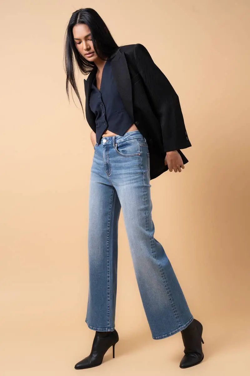Insane Gene USA The High Rise Relaxed Super Wide Leg: Medium Wash - Jeans