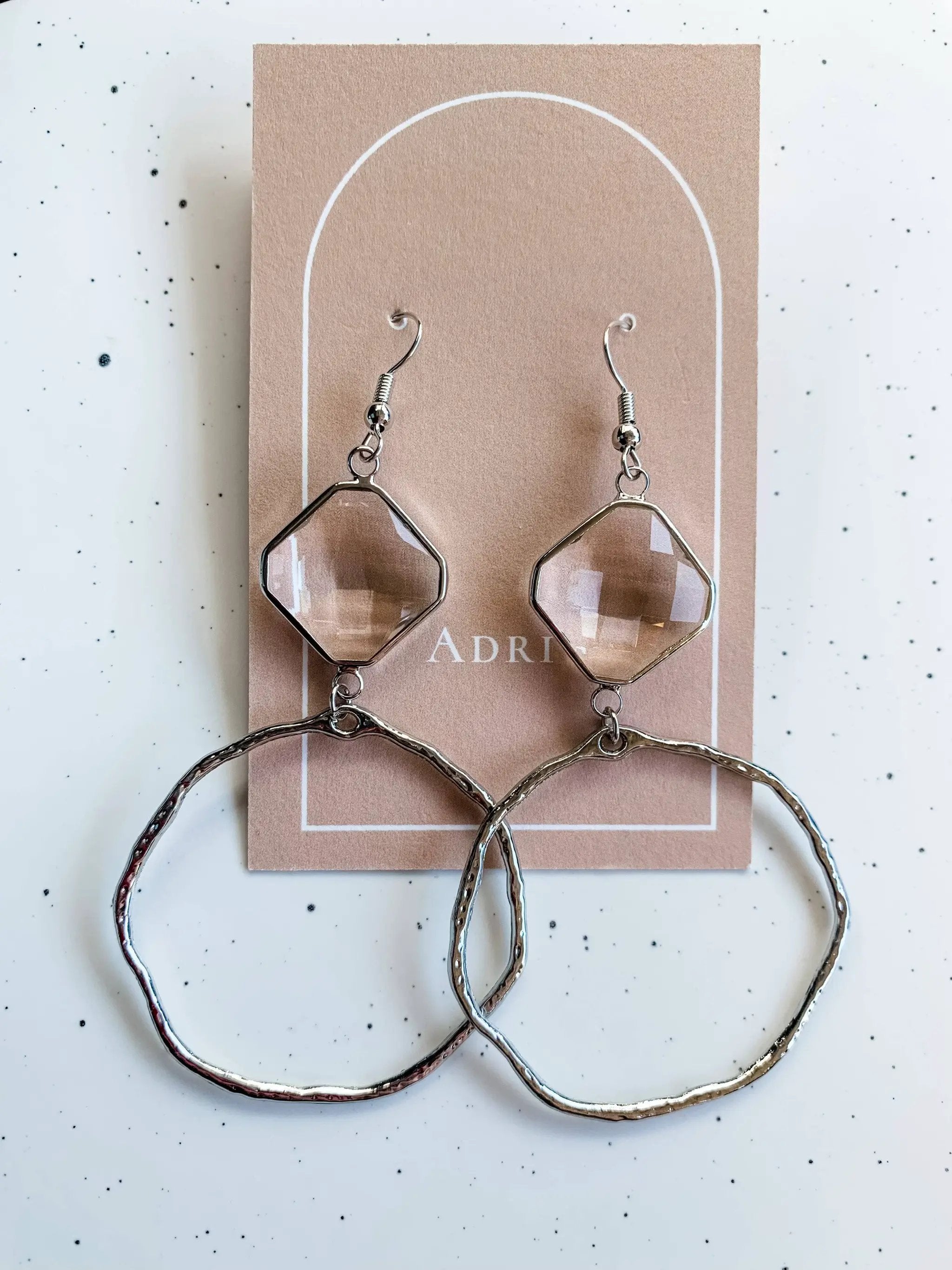 Adri’s The Silver Bezel Hoop Dangle Earrings - Earrings