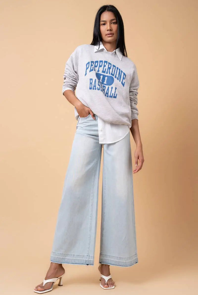 Insane Gene USA The High-Rise Perfect Wash Super Wide Leg Jeans - Jeans