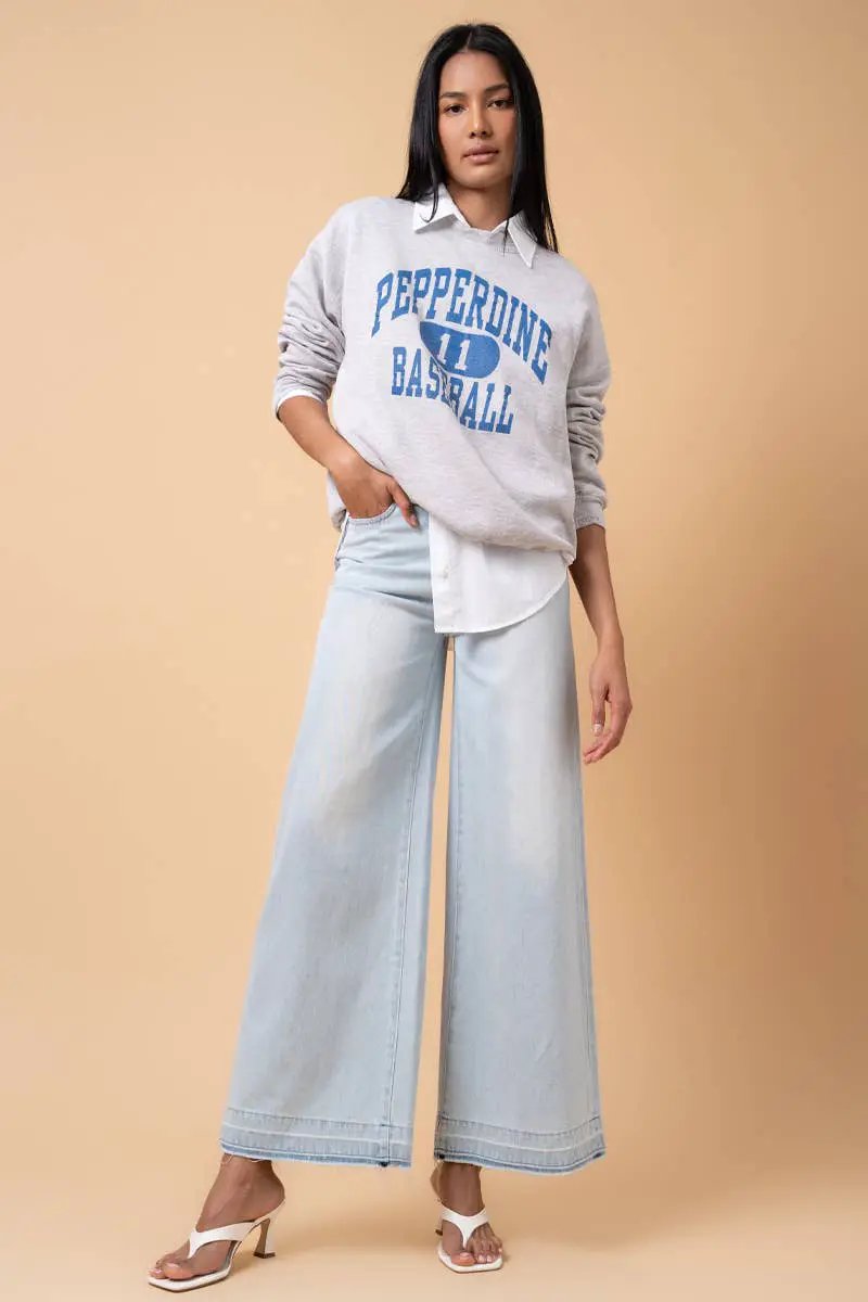 Insane Gene USA The High-Rise Perfect Wash Super Wide Leg Jeans - Jeans