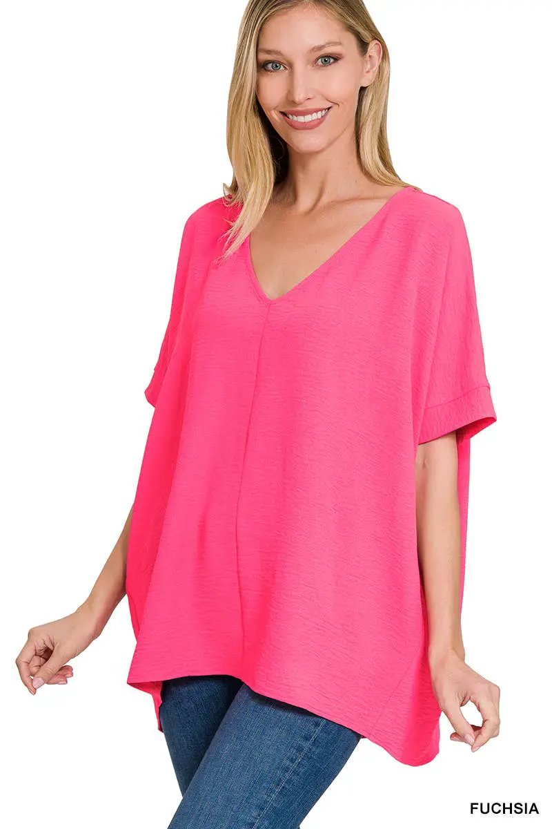 Zenana Zenana Airflow Dolman Short Sleeve Top - Clothing Tops airflow dolman sleeve short sleeve top