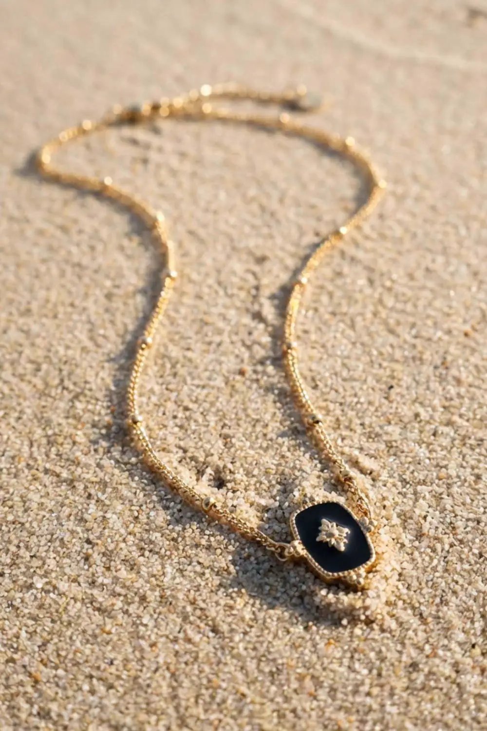 Panache Apparel Co. The Vintage Luxe Gold Necklace with Black & Gold Pendant - Necklaces