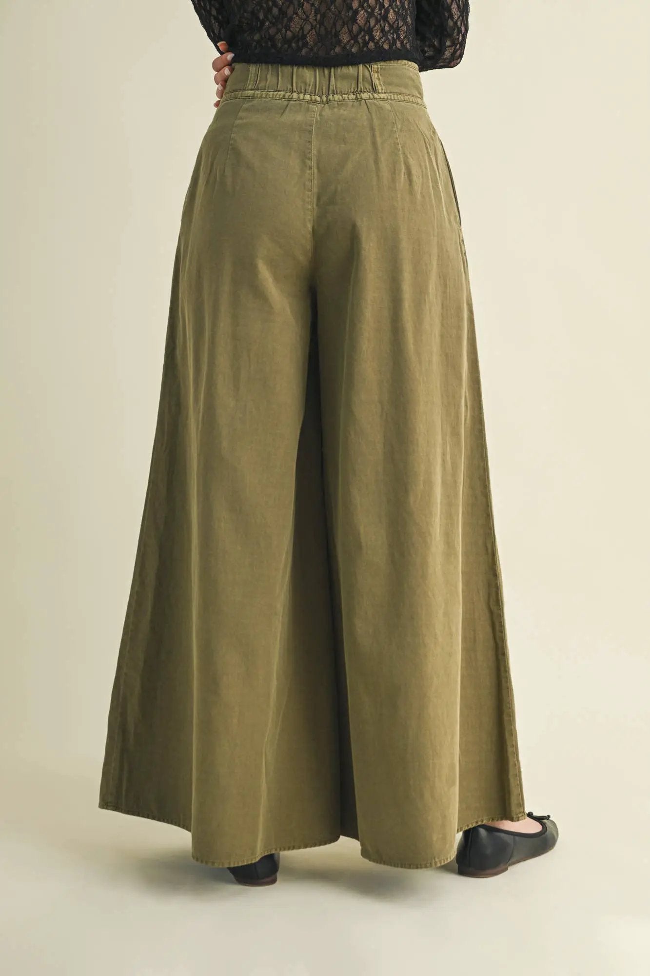 Mustard Seed The Olive Pintuck Wide Leg Pants - Trousers