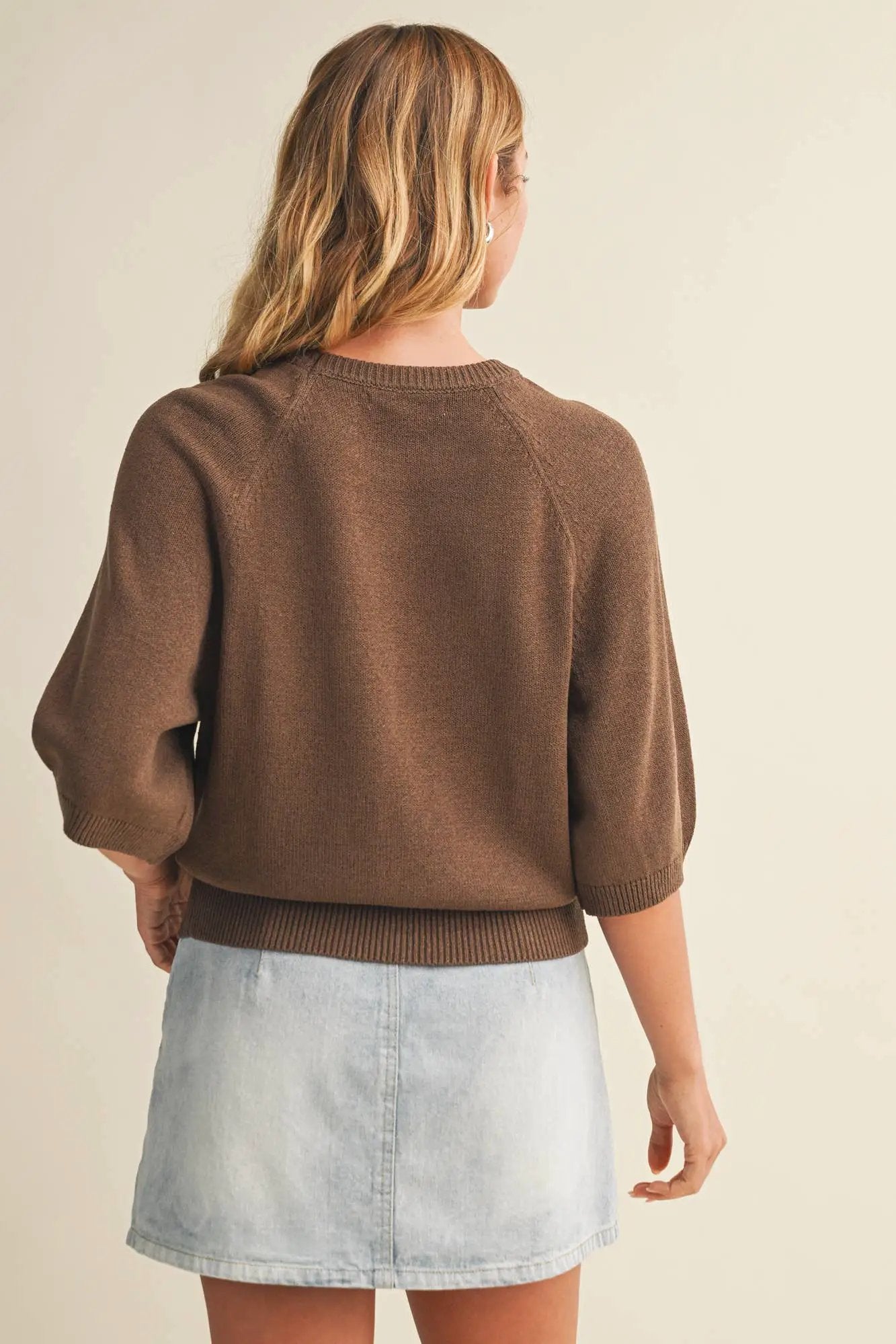 Mustard Seed Mustard Seed - RAGLAN SHORT SLEEVE SWEATER - Sweaters