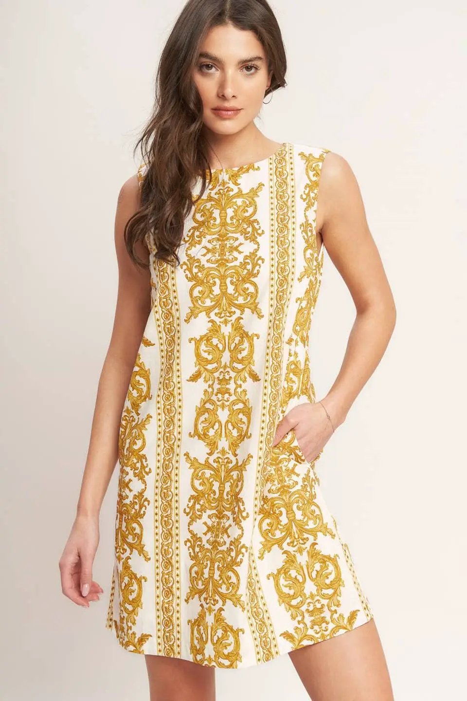 FLYING TOMATO The Golden Hour Charm Mini Dress - Dresses