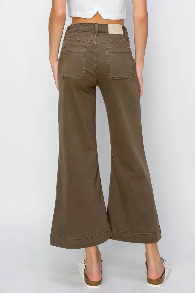 ARTEMIS VINTAGE Artemis Vintage High Rise Stretch Crop Palazzo Jeans - Jeans