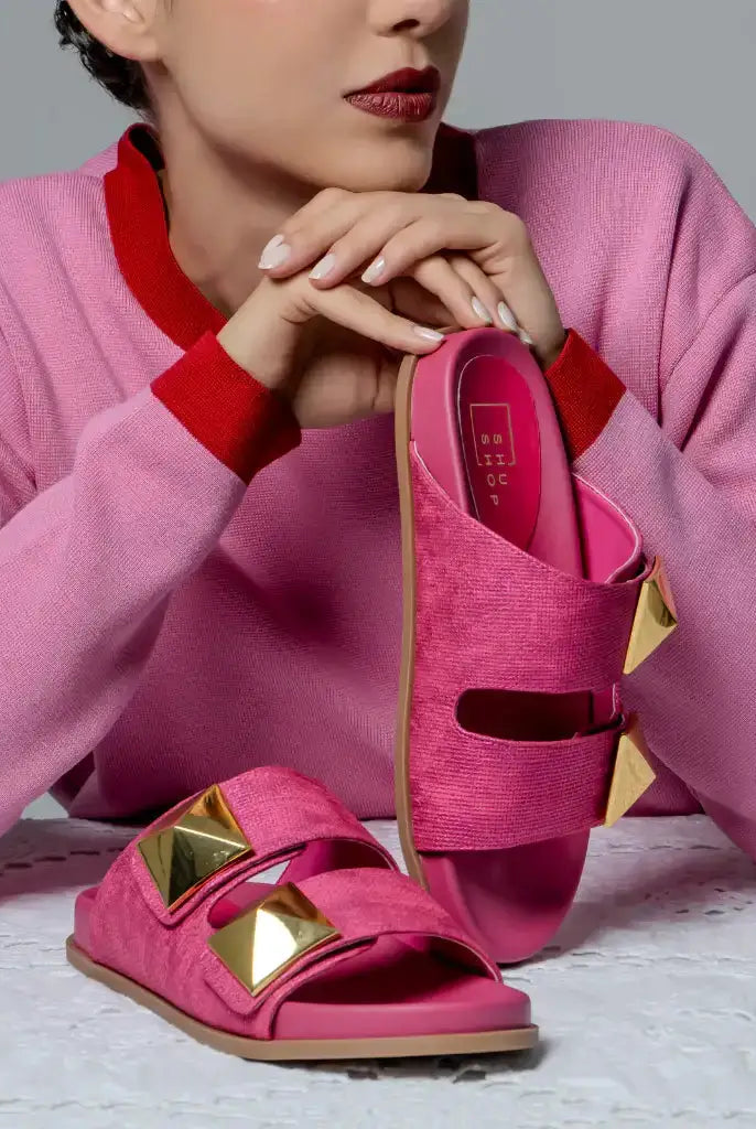 Shu Shop Shu Shop BERNARDA: Woven Fuchsia - Sandals