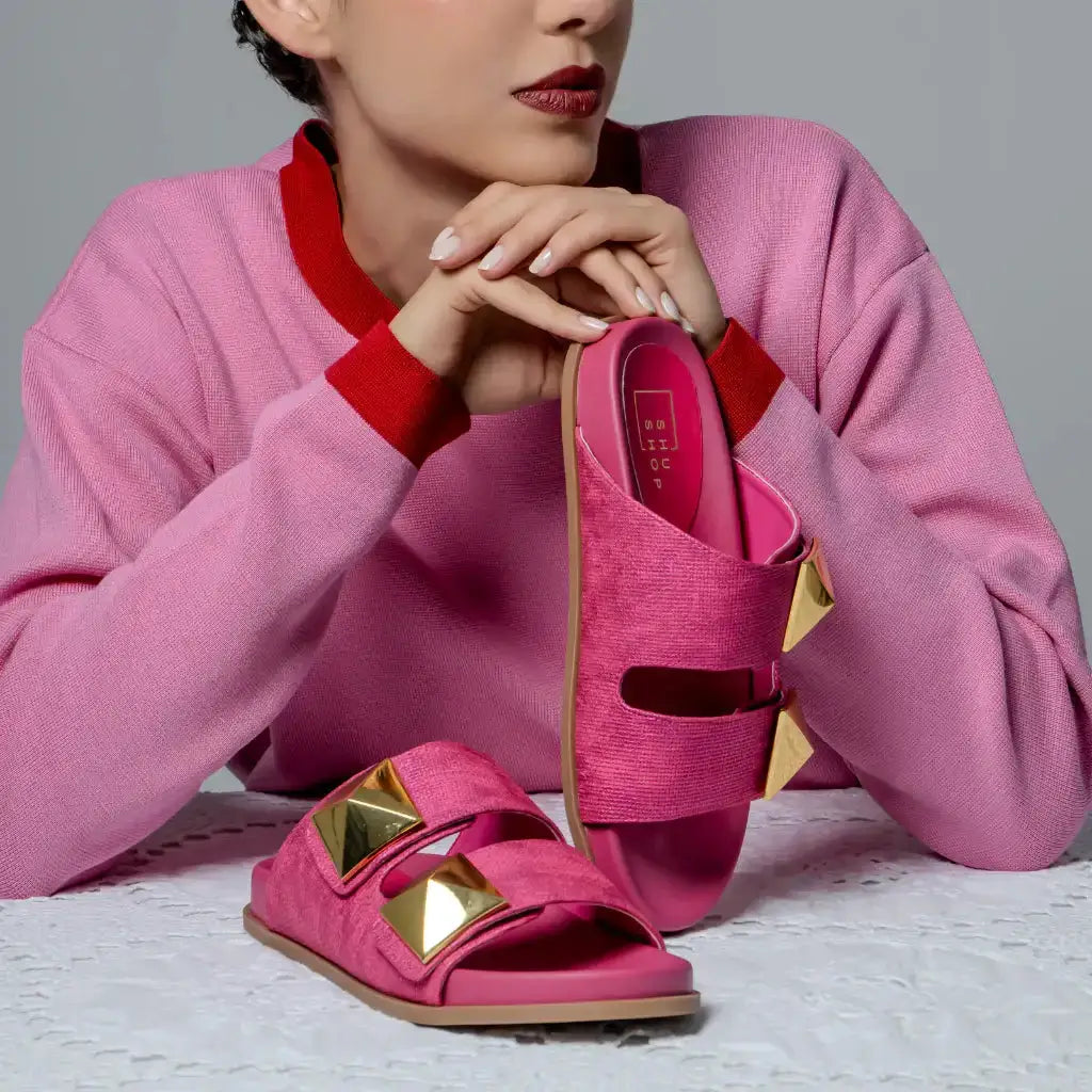 Shu Shop Shu Shop BERNARDA: Woven Fuchsia - Sandals