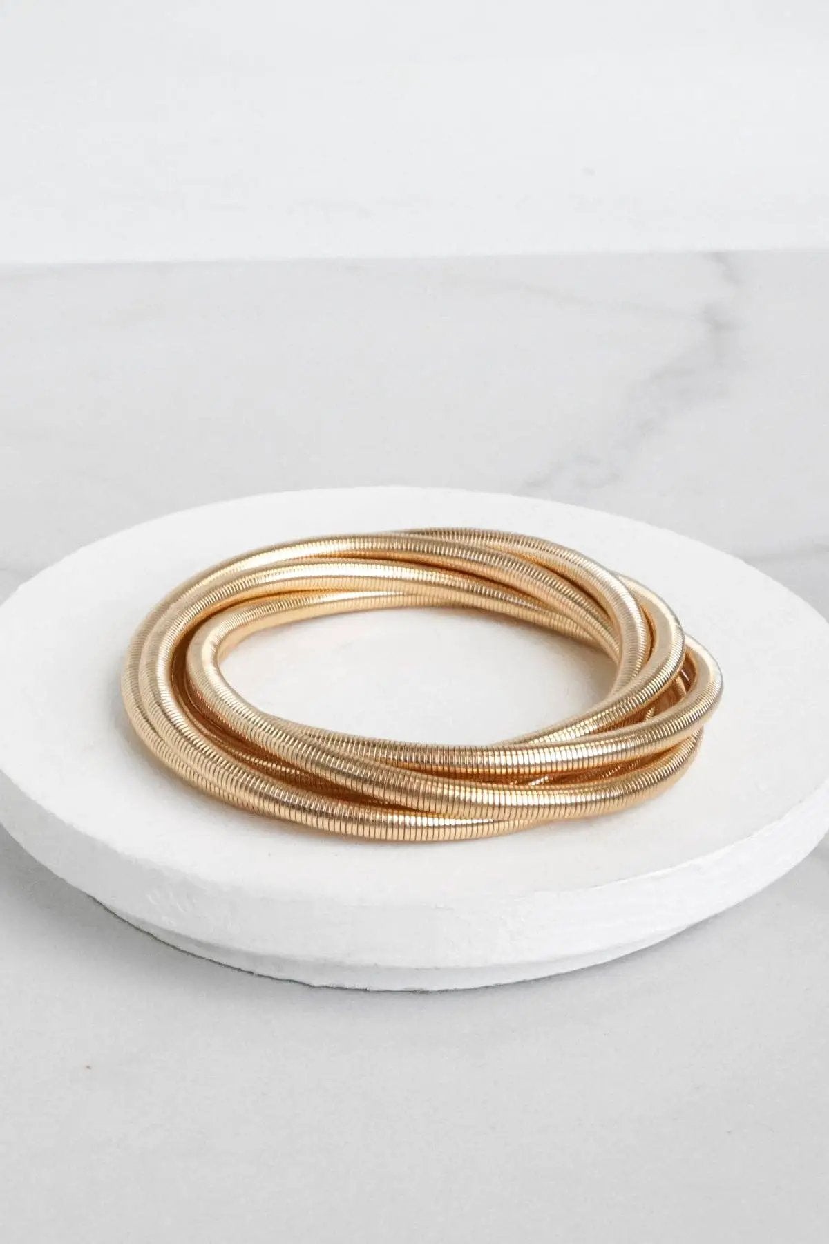PennyLine inc The Snake Chain Flexy Bangle Bracelet Set - Bracelets stretchy bracelet